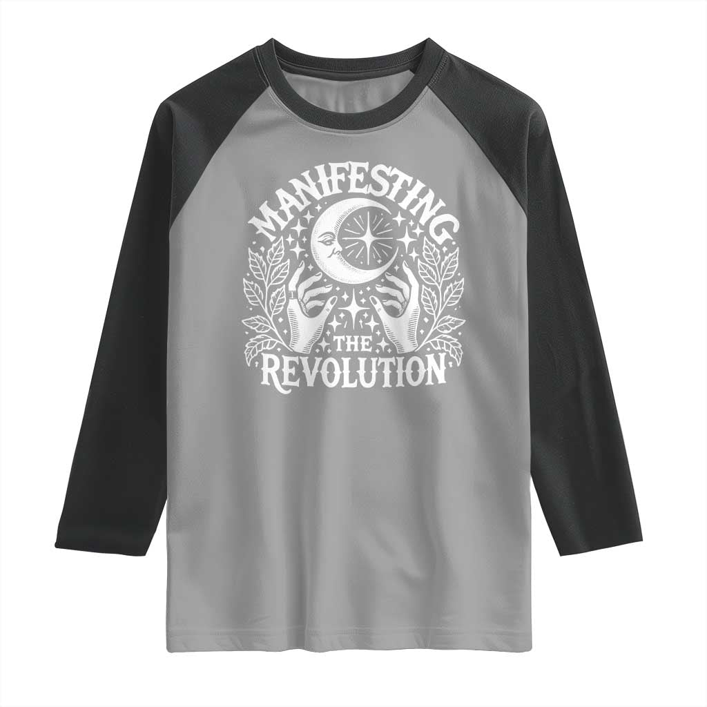 Manifesting The Revolution Raglan Shirt TS09 Sport Gray Black Print Your Wear