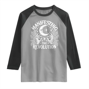 Manifesting The Revolution Raglan Shirt TS09 Sport Gray Black Print Your Wear