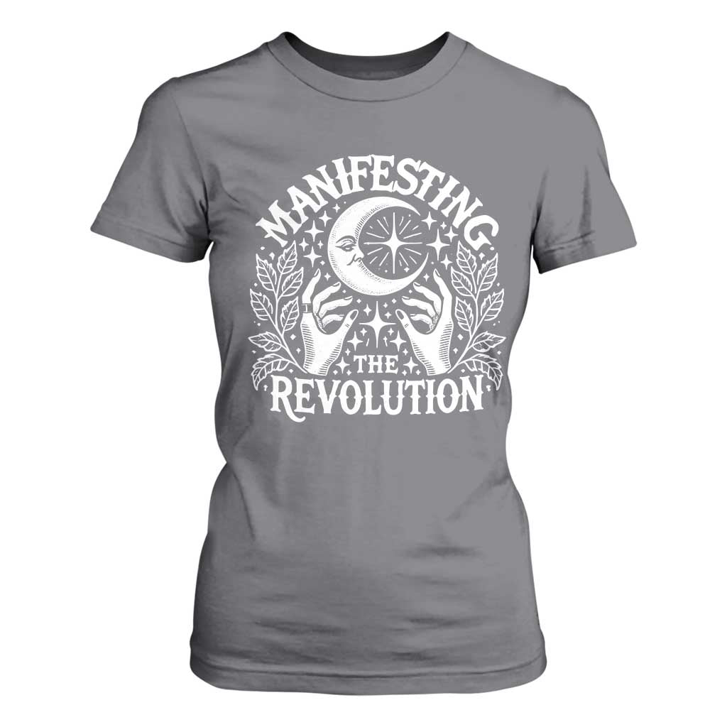 Manifesting The Revolution T Shirt For Women TS09 Charcoal Print Your Wear
