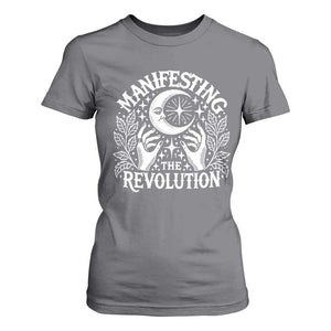 Manifesting The Revolution T Shirt For Women TS09 Charcoal Print Your Wear