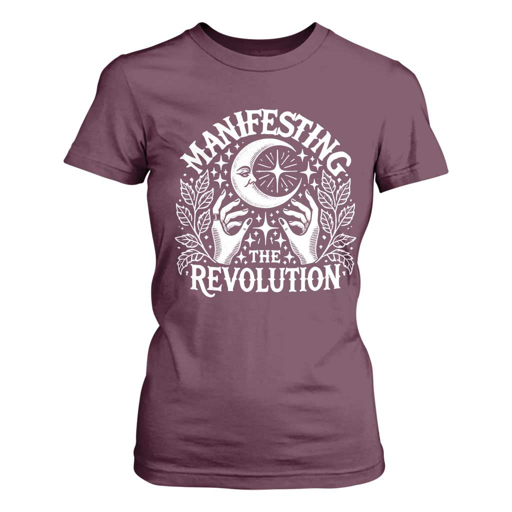 Manifesting The Revolution T Shirt For Women TS09 Maroon Print Your Wear