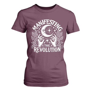 Manifesting The Revolution T Shirt For Women TS09 Maroon Print Your Wear