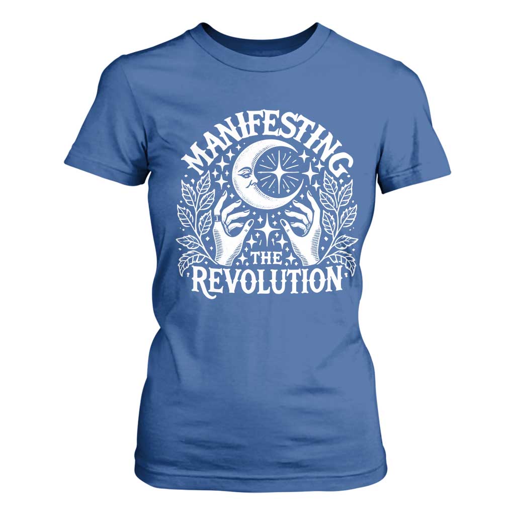 Manifesting The Revolution T Shirt For Women TS09 Royal Blue Print Your Wear
