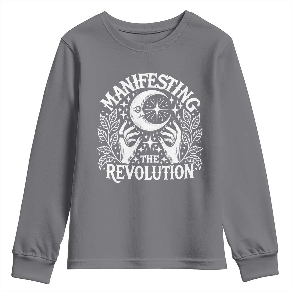 Manifesting The Revolution Youth Sweatshirt TS09 Charcoal Print Your Wear