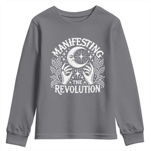 Manifesting The Revolution Youth Sweatshirt TS09 Charcoal Print Your Wear
