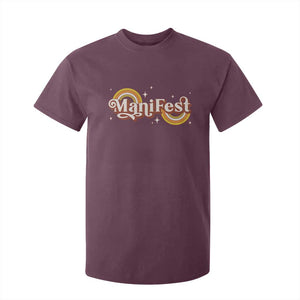 Manifest T Shirt For Kid Retro Groovy Rainbow Law Of Attraction TS09 Maroon Print Your Wear