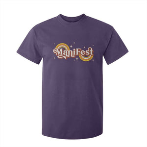 Manifest T Shirt For Kid Retro Groovy Rainbow Law Of Attraction TS09 Purple Print Your Wear