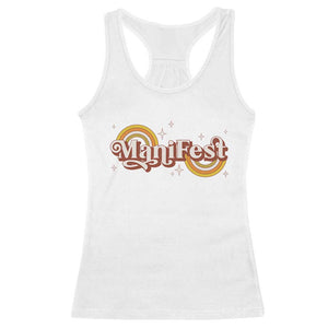 Manifest Racerback Tank Top Retro Groovy Rainbow Law Of Attraction TS09 White Print Your Wear