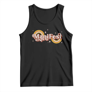 Manifest Tank Top Retro Groovy Rainbow Law Of Attraction TS09 Black Print Your Wear