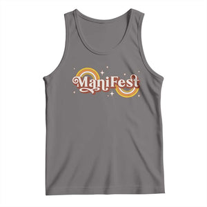 Manifest Tank Top Retro Groovy Rainbow Law Of Attraction TS09 Deep Heather Print Your Wear