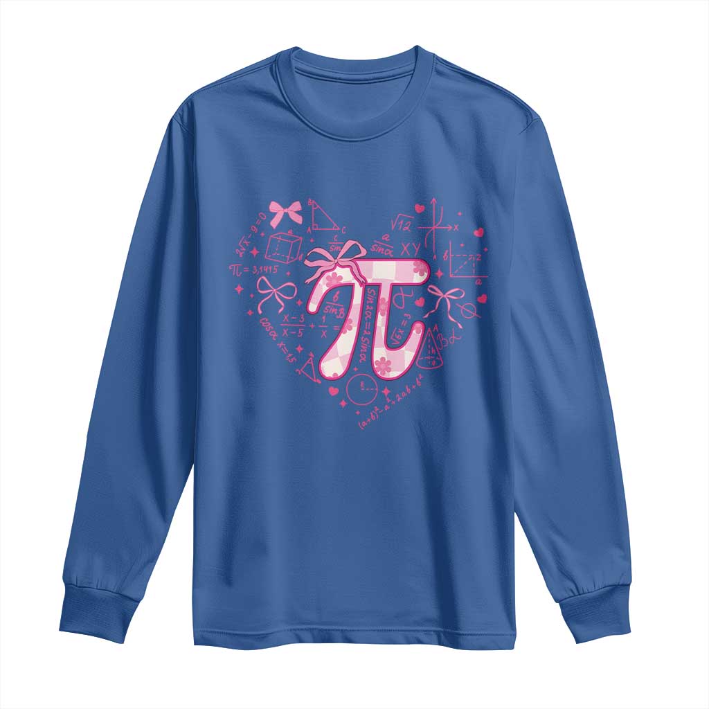 Coquette Pi Day Long Sleeve Shirt Cute Girl Math TS09 Royal Blue Print Your Wear