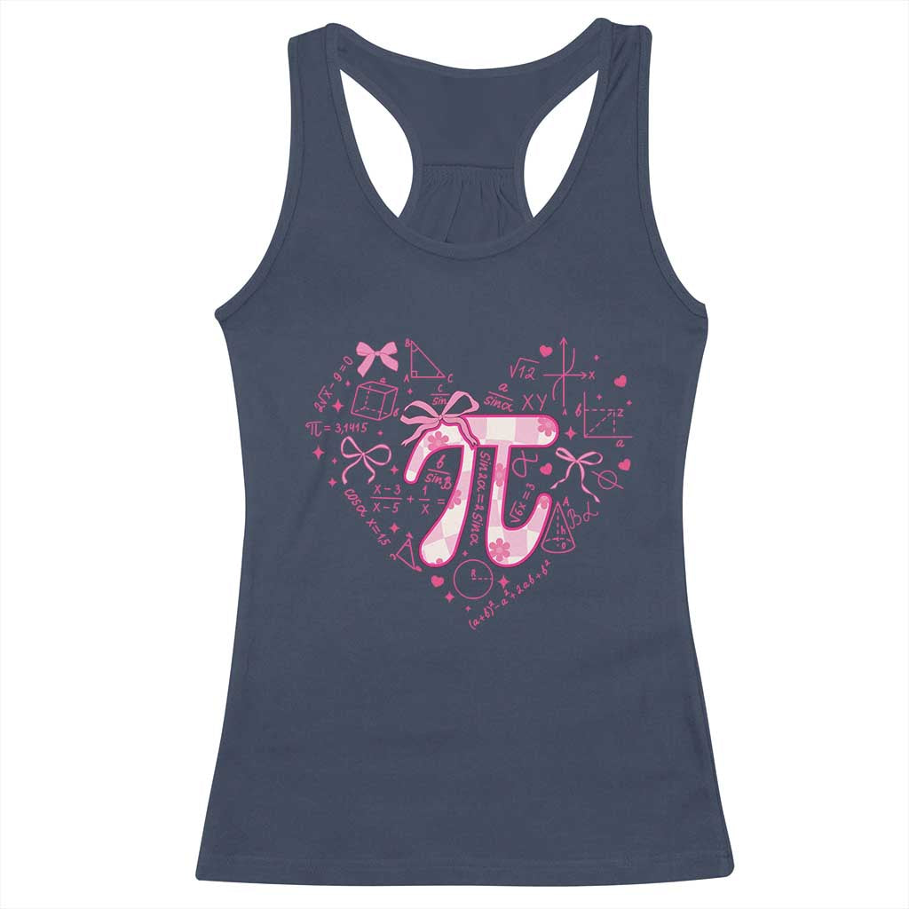 Coquette Pi Day Racerback Tank Top Cute Girl Math TS09 Navy Print Your Wear