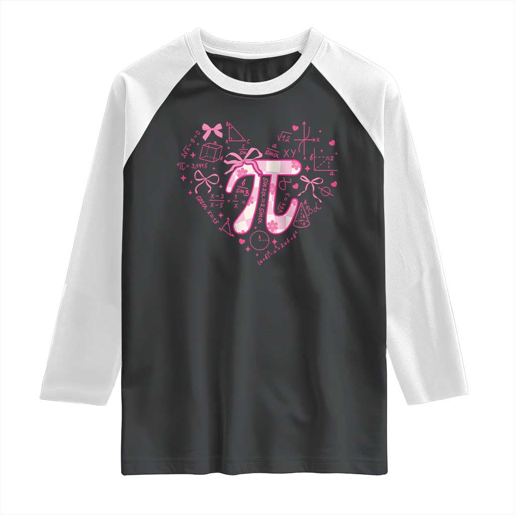Coquette Pi Day Raglan Shirt Cute Girl Math TS09 Black White Print Your Wear