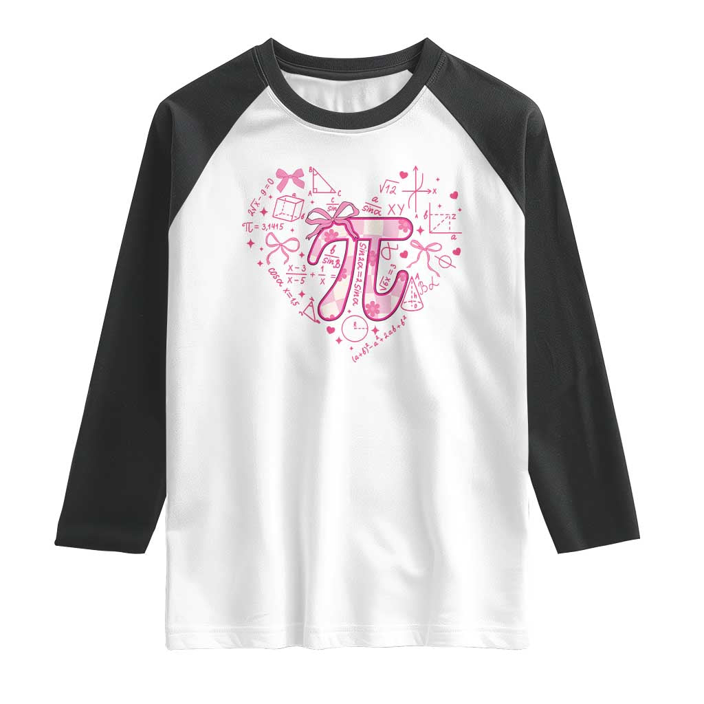Coquette Pi Day Raglan Shirt Cute Girl Math TS09 White Black Print Your Wear