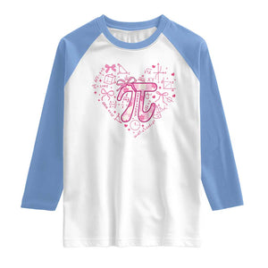 Coquette Pi Day Raglan Shirt Cute Girl Math TS09 White Carolina Blue Print Your Wear