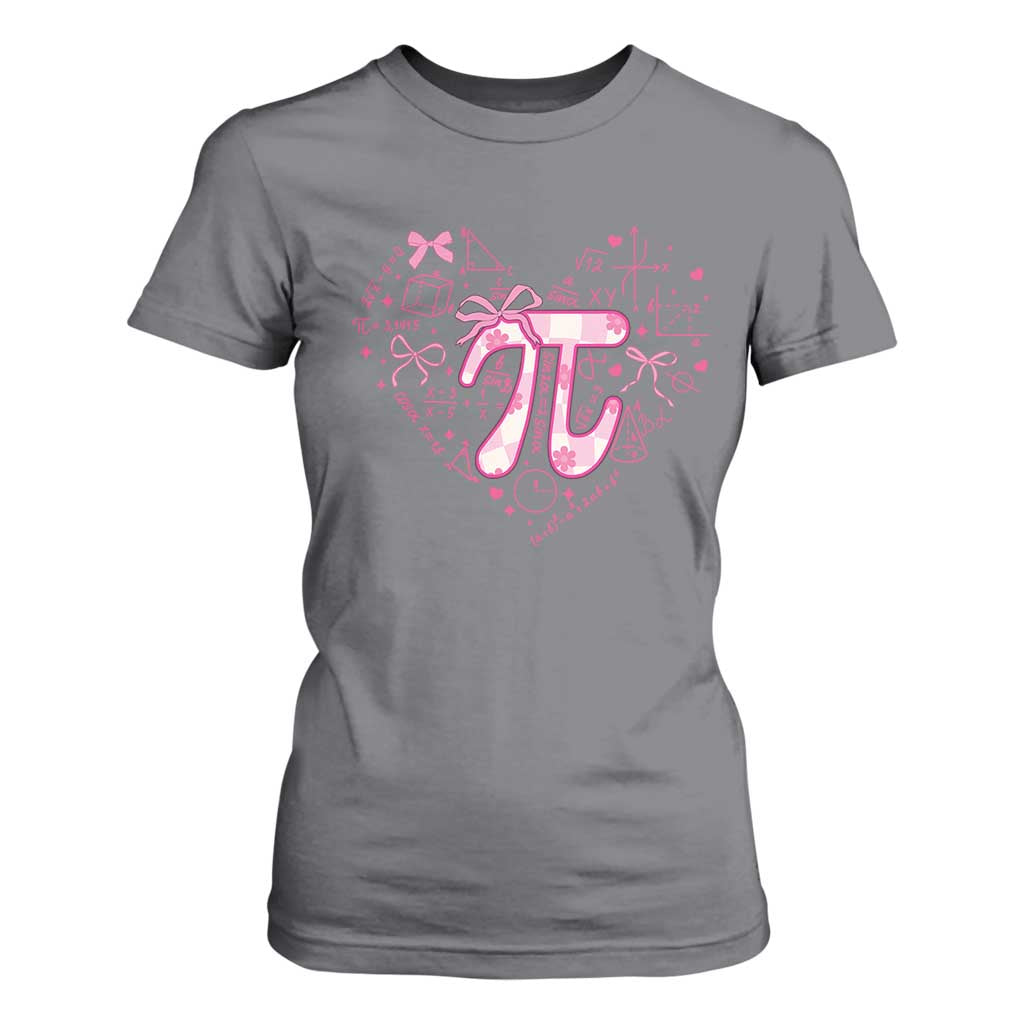 Coquette Pi Day T Shirt For Women Cute Girl Math TS09 Charcoal Print Your Wear