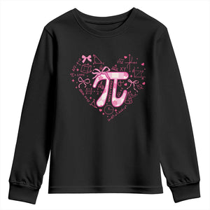 Coquette Pi Day Youth Sweatshirt Cute Girl Math TS09 Black Print Your Wear