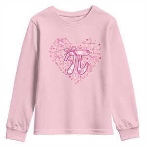 Coquette Pi Day Youth Sweatshirt Cute Girl Math TS09 Light Pink Print Your Wear