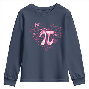 Coquette Pi Day Youth Sweatshirt Cute Girl Math TS09 Navy Print Your Wear