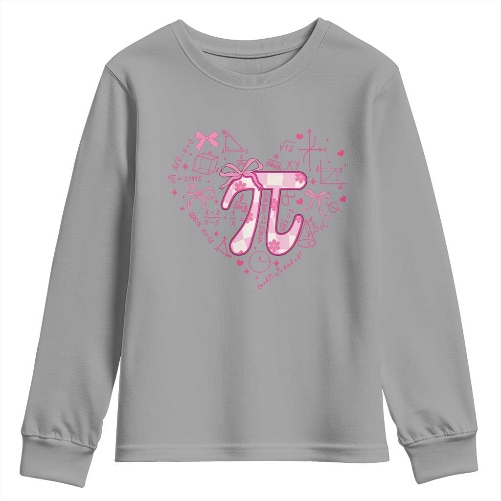 Coquette Pi Day Youth Sweatshirt Cute Girl Math TS09 Sport Gray Print Your Wear