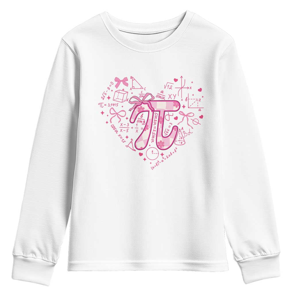 Coquette Pi Day Youth Sweatshirt Cute Girl Math TS09 White Print Your Wear