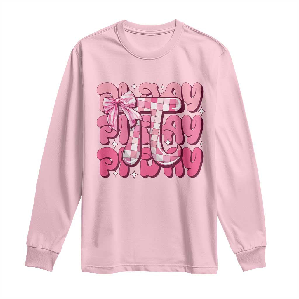 Coquette Pi Day Long Sleeve Shirt Math Lover Cute Girl Mathematician TS09 Light Pink Print Your Wear