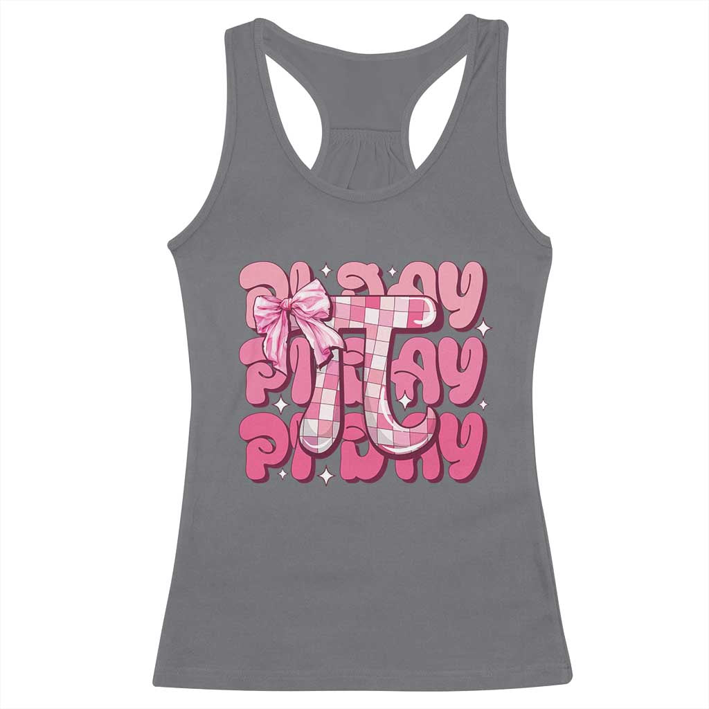 Coquette Pi Day Racerback Tank Top Math Lover Cute Girl Mathematician TS09 Charcoal Print Your Wear