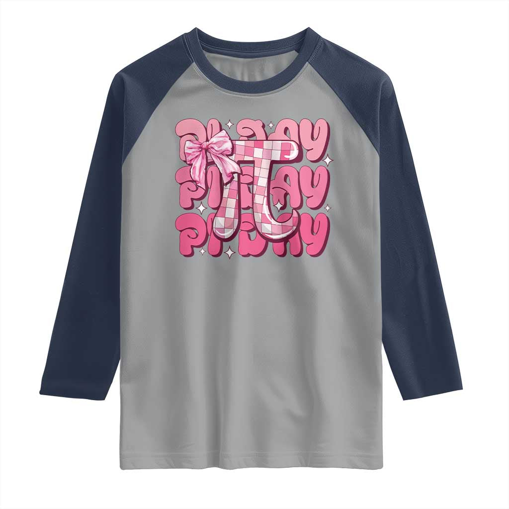 Coquette Pi Day Raglan Shirt Math Lover Cute Girl Mathematician TS09 Sport Gray Navy Print Your Wear