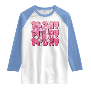 Coquette Pi Day Raglan Shirt Math Lover Cute Girl Mathematician TS09 White Carolina Blue Print Your Wear