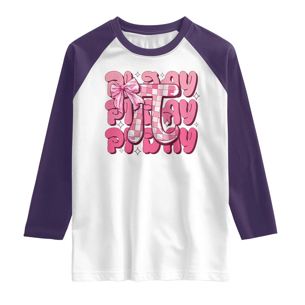 Coquette Pi Day Raglan Shirt Math Lover Cute Girl Mathematician TS09 White Purple Print Your Wear