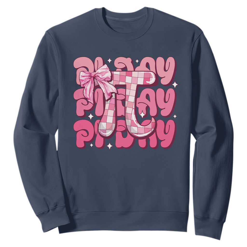 Coquette Pi Day Sweatshirt Math Lover Cute Girl Mathematician TS09 Navy Print Your Wear