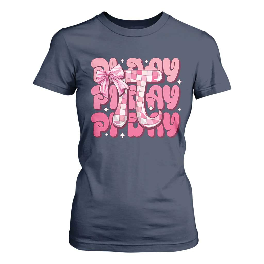 Coquette Pi Day T Shirt For Women Math Lover Cute Girl Mathematician TS09 Navy Print Your Wear