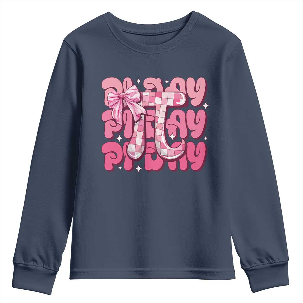 Coquette Pi Day Youth Sweatshirt Math Lover Cute Girl Mathematician TS09 Navy Print Your Wear