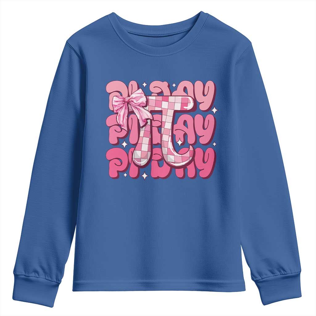 Coquette Pi Day Youth Sweatshirt Math Lover Cute Girl Mathematician TS09 Royal Blue Print Your Wear