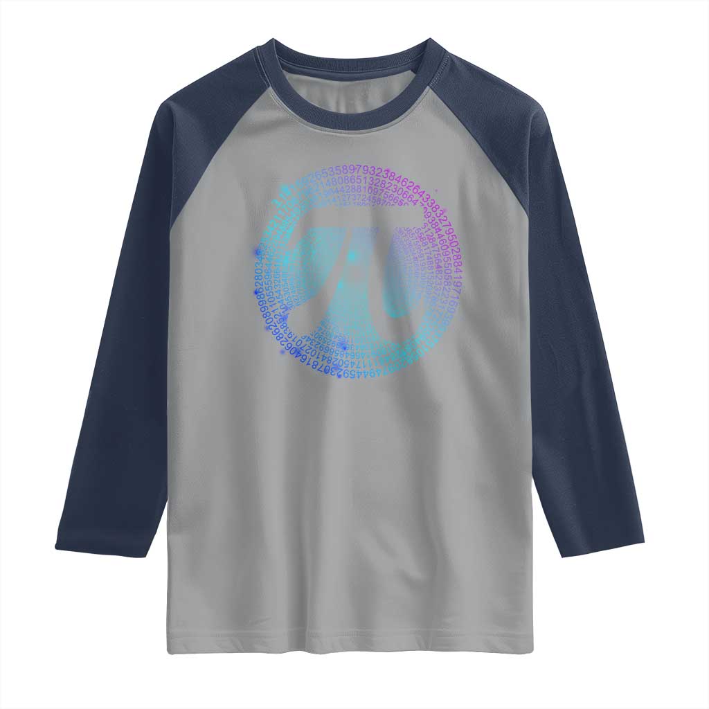 Math Lover Pi Day Raglan Shirt TS09 Sport Gray Navy Print Your Wear