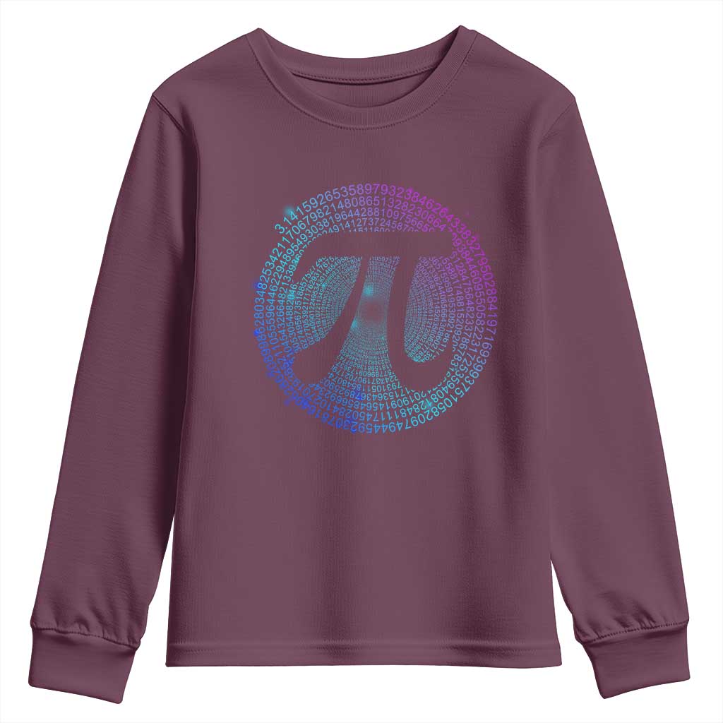 Math Lover Pi Day Youth Sweatshirt TS09 Maroon Print Your Wear