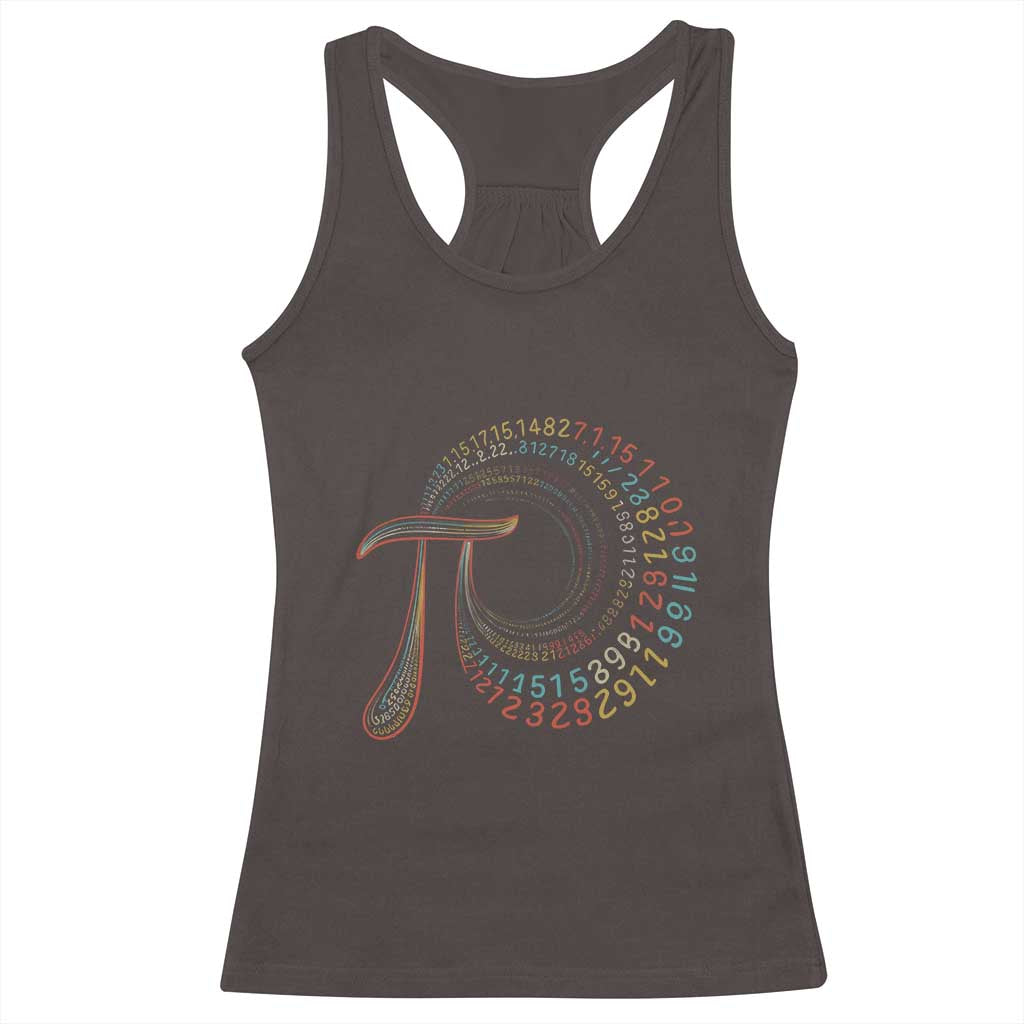 Pi Day Racerback Tank Top 3,14 Pi Number Symbol Math Science TS09 Dark Chocolate Print Your Wear