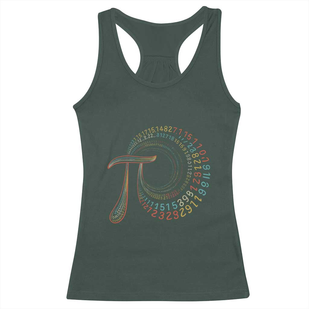 Pi Day Racerback Tank Top 3,14 Pi Number Symbol Math Science TS09 Dark Forest Green Print Your Wear