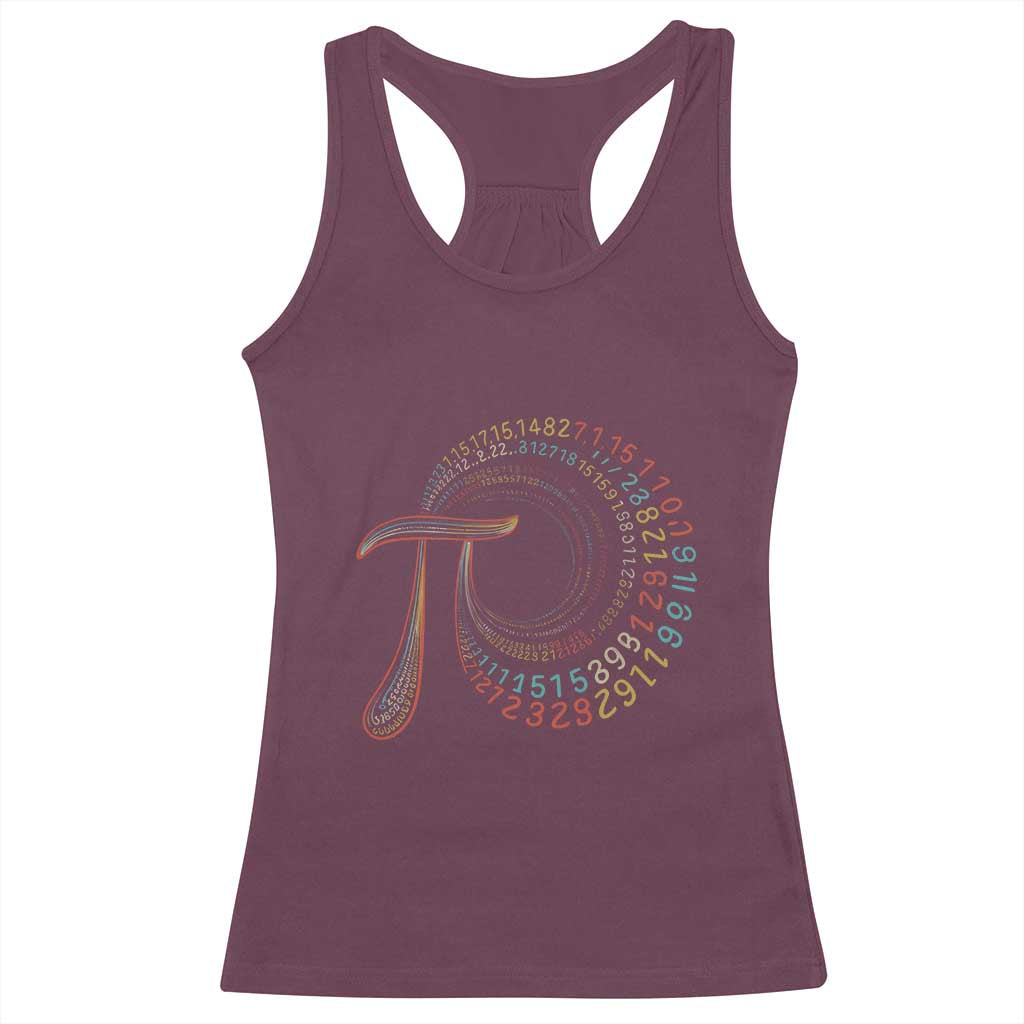 Pi Day Racerback Tank Top 3,14 Pi Number Symbol Math Science TS09 Maroon Print Your Wear
