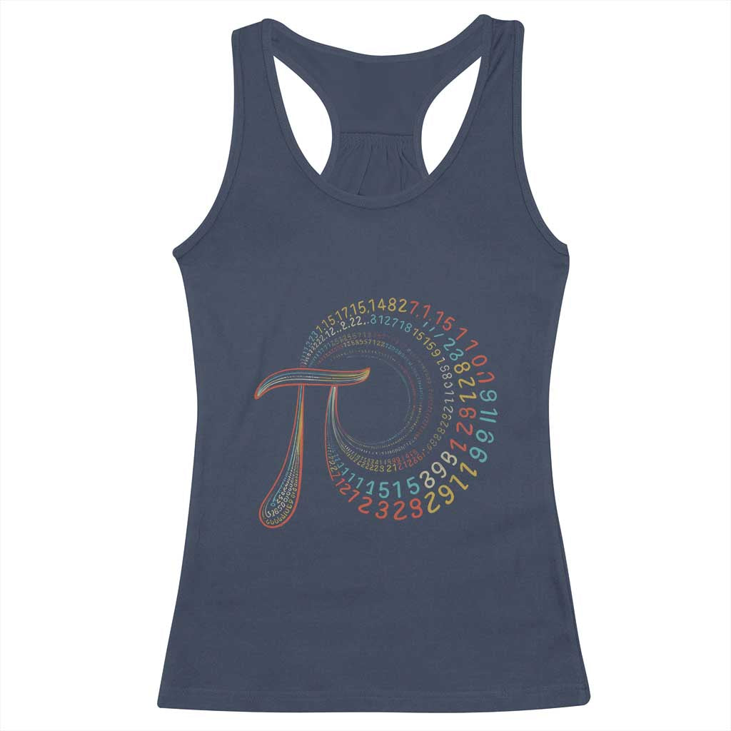 Pi Day Racerback Tank Top 3,14 Pi Number Symbol Math Science TS09 Navy Print Your Wear