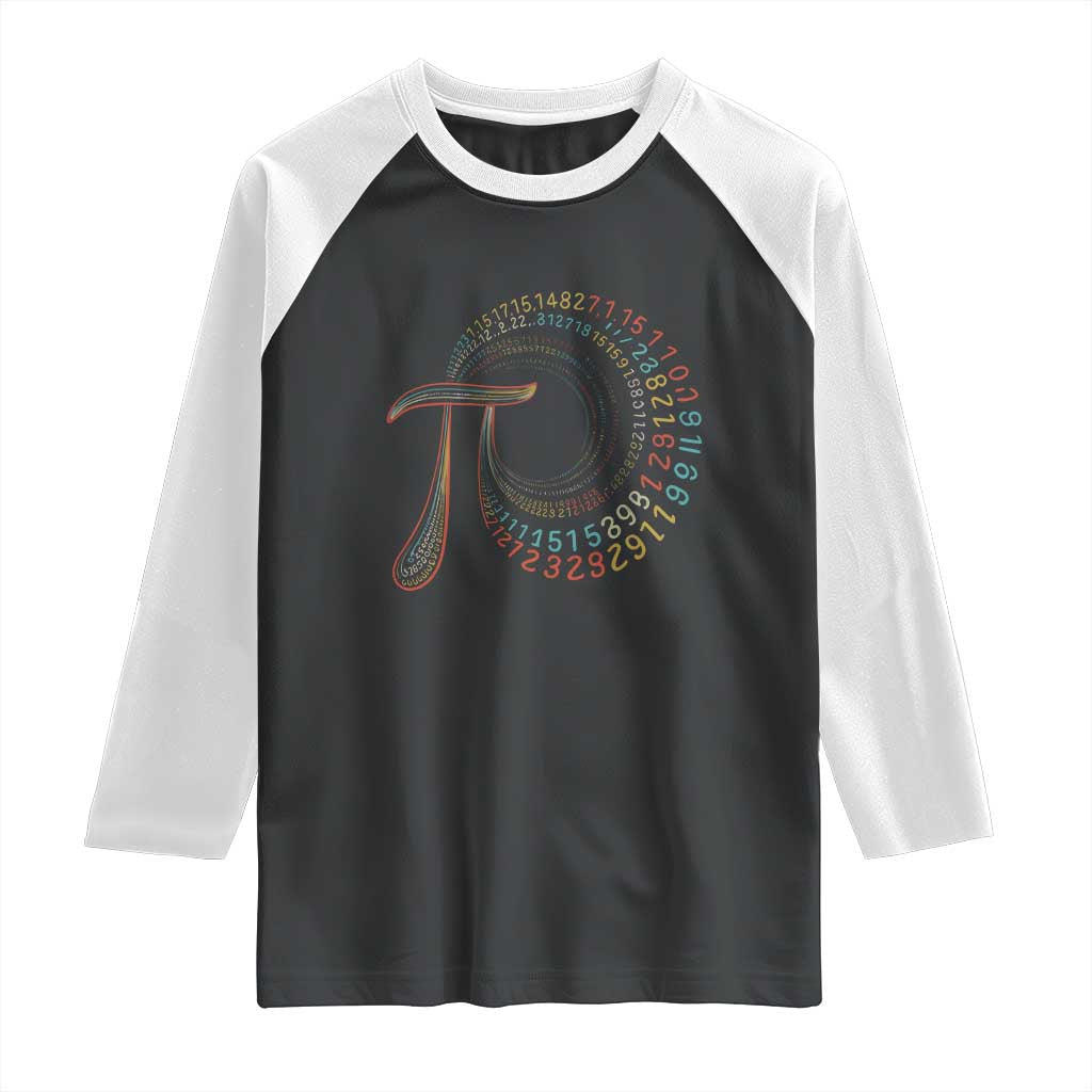 Pi Day Raglan Shirt 3,14 Pi Number Symbol Math Science TS09 Black White Print Your Wear