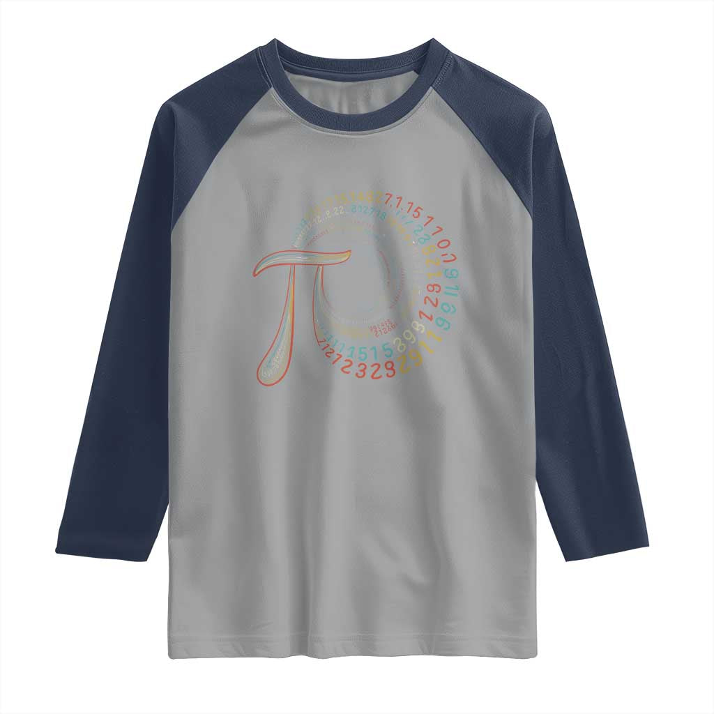 Pi Day Raglan Shirt 3,14 Pi Number Symbol Math Science TS09 Sport Gray Navy Print Your Wear
