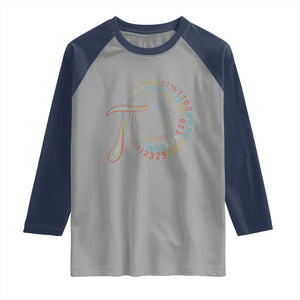 Pi Day Raglan Shirt 3,14 Pi Number Symbol Math Science TS09 Sport Gray Navy Print Your Wear