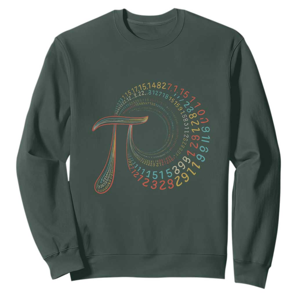 Pi Day Sweatshirt 3,14 Pi Number Symbol Math Science TS09 Dark Forest Green Print Your Wear