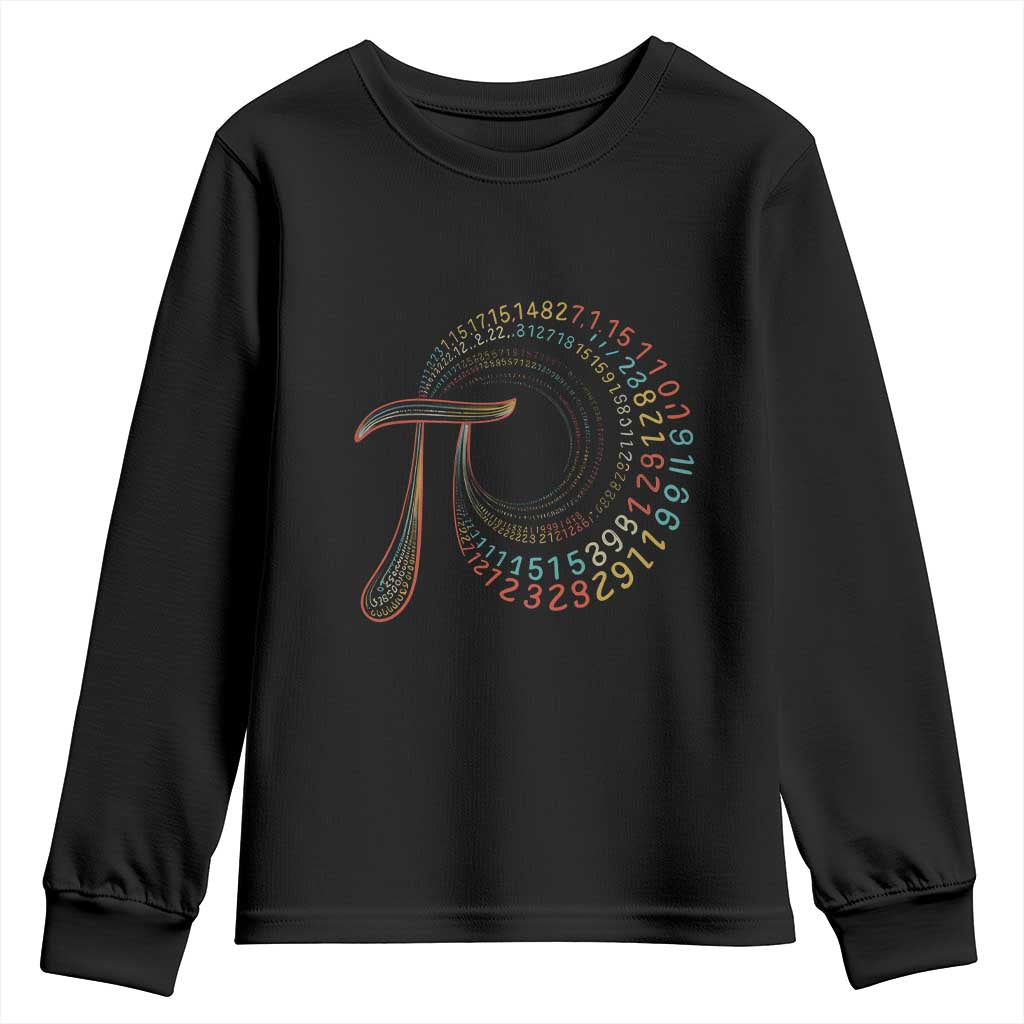 Pi Day Youth Sweatshirt 3,14 Pi Number Symbol Math Science TS09 Black Print Your Wear