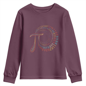 Pi Day Youth Sweatshirt 3,14 Pi Number Symbol Math Science TS09 Maroon Print Your Wear