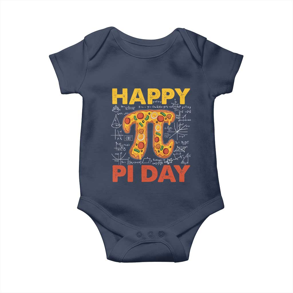 Happy Pi Day Baby Onesie Funny Pi Pizza TS09 Navy Print Your Wear