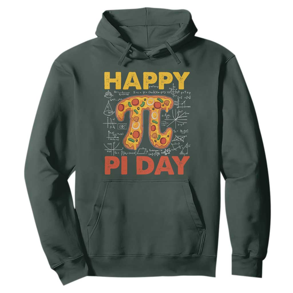 Happy Pi Day Hoodie Funny Pi Pizza TS09 Dark Forest Green Print Your Wear