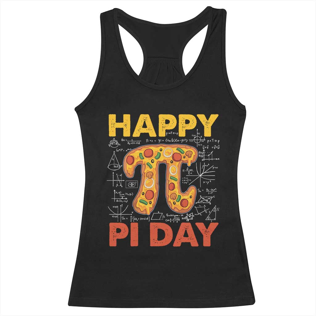 Happy Pi Day Racerback Tank Top Funny Pi Pizza TS09 Black Print Your Wear
