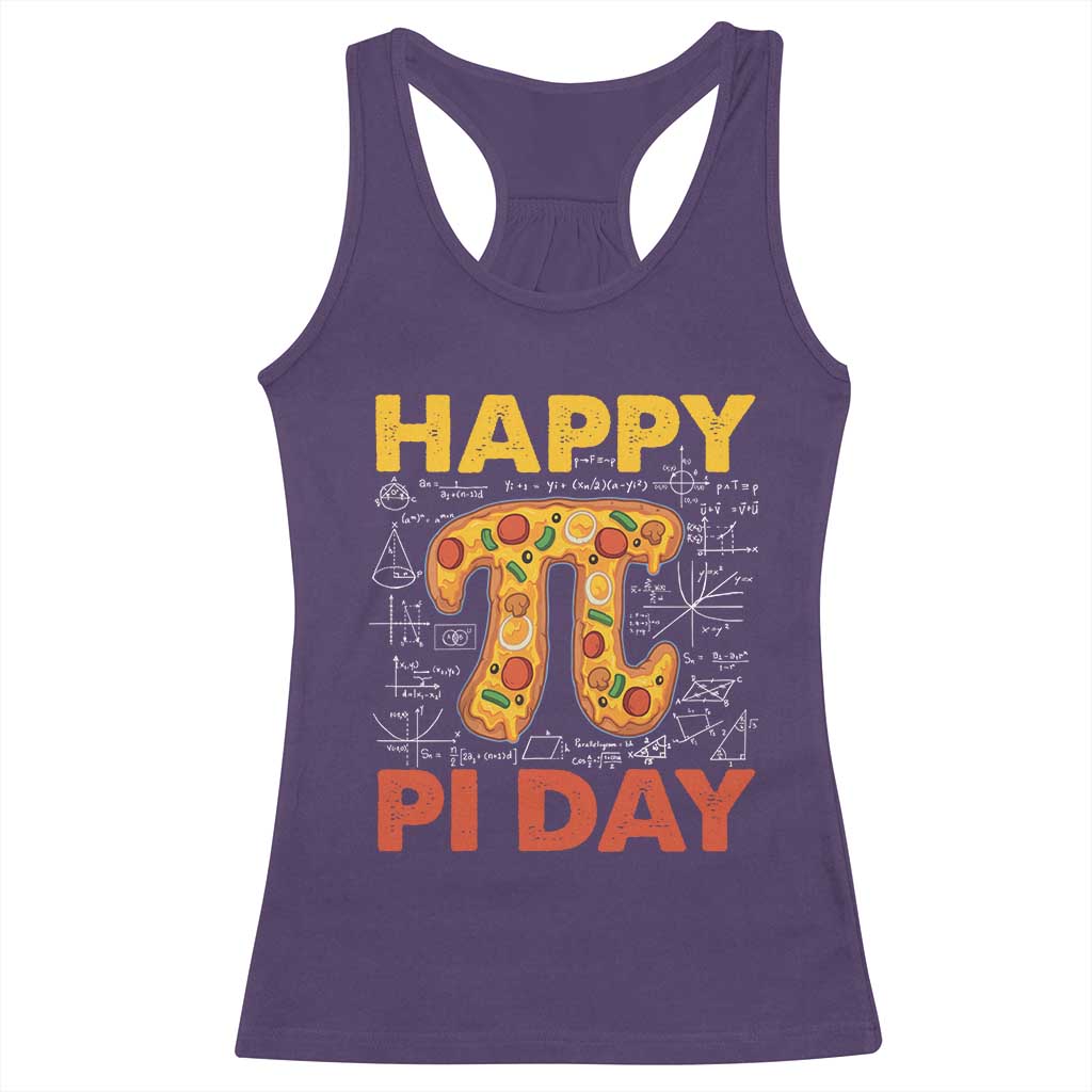 Happy Pi Day Racerback Tank Top Funny Pi Pizza TS09 Purple Print Your Wear